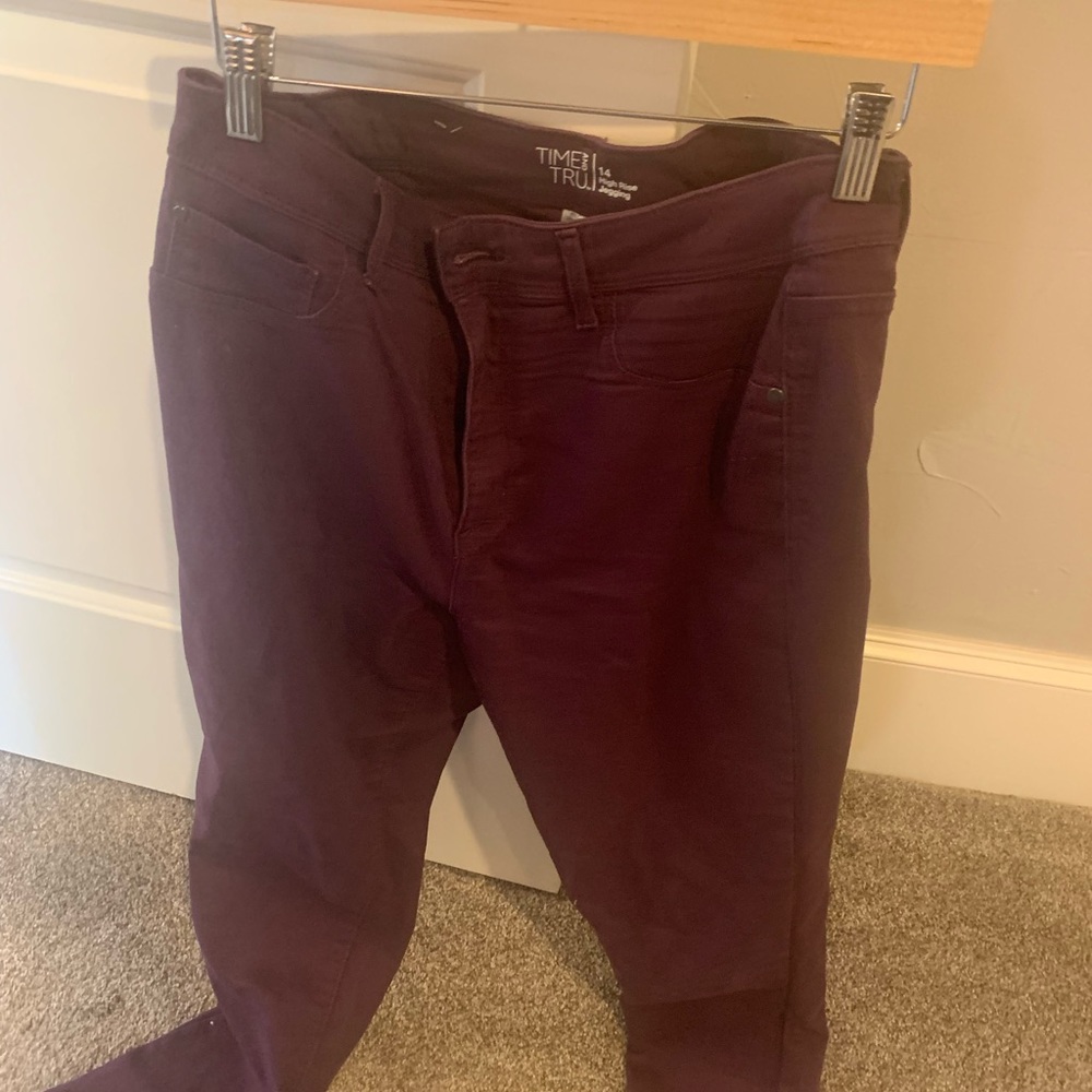 Time & Tru size 14 eggplant skinny jeans